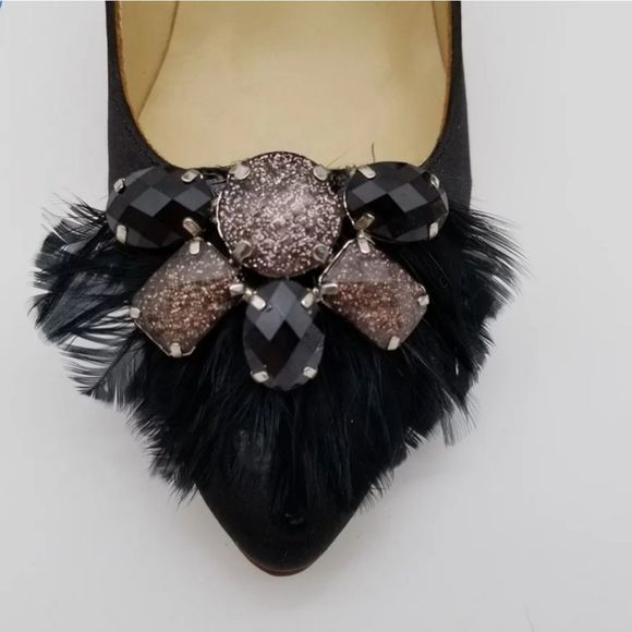 Feathers Detachable shoe clip/brooch - Picture 10 of 12